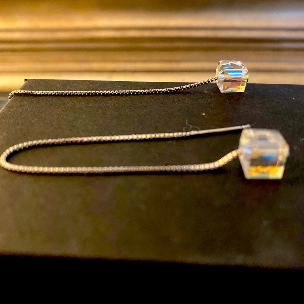 Thread Through Silver Earrings - image 1